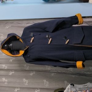 Long Hooded Wool Coat